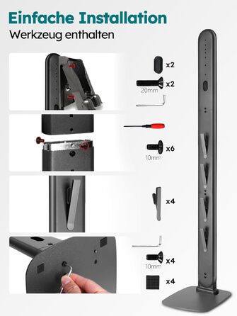 Металевий стійка-тримач для пилососа JUPELI, сумісний з Dyson V16, Gen5, V15, V12, V11, V10, V8, V7, V6, підставка для пилососа та аксесуарів, без свердління, темно-сірий