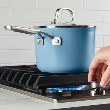 Набір посуду KitchenAid Harteloxierte керамічний антипригарний 9 предметів (Синій оксамит, 2.9 л)