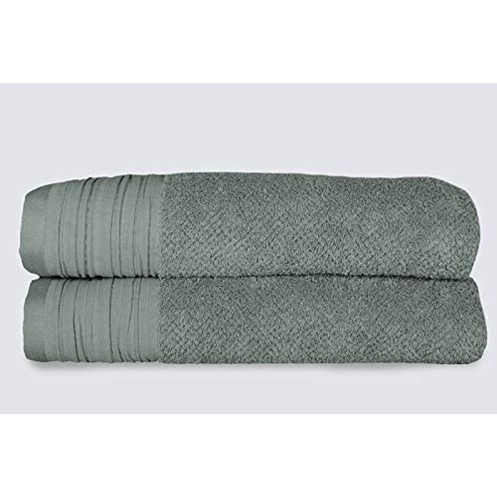 Рушник для душу Jilda-Tex Premium, 100% бавовна, махровий, зелений, 70x140 см, 2 шт, лляна текстура