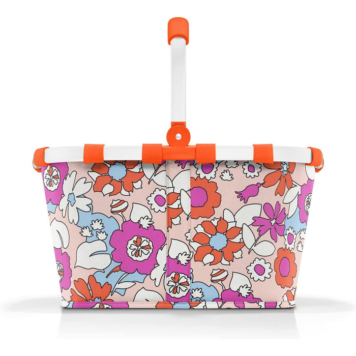 Reisenthel Carrybag Florist Peach — Сумка-кошик для покупок, міцна, з великим об'ємом, водостійка, з внутрішньою кишенею, елегантний дизайн