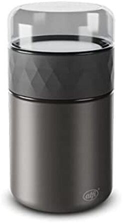 Термоконтейнер для їжі alfi ENDLESS FOOD MUG 500 мл, чорний, з нержавіючої сталі, ізоляційний, з додатковим контейнером, герметичний, тримає тепло до 5 годин, холод до 10 годин, можна мити в посудомийці, BPA-free