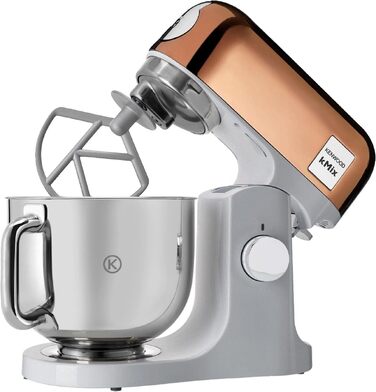Планетарний міксер Kenwood kMix Editions KMX760BC, 1000 Вт, чаша з нержавіючої сталі 5 л, з набором для кондитерських виробів та захисним екраном, Roségold
