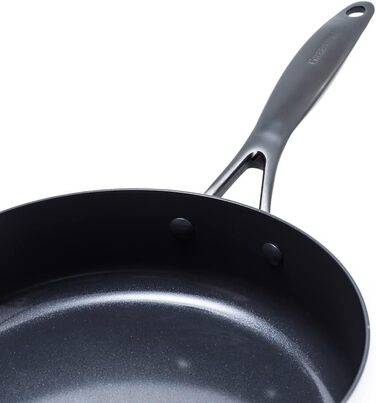 Набір сковорідок GreenPan Venice Pro Noir 26см та 30см, нержавіюча сталь, антипригарне покриття Ceramic, чорний, без PFAS, для індукції, можна мити в посудомийній машині, термостійкий, сріблястий
