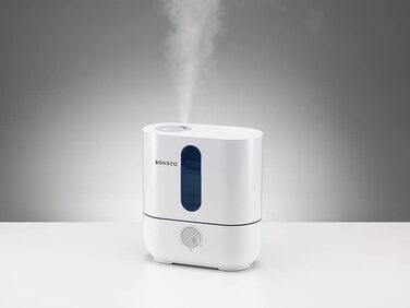 Ультразвуковий зволожувач повітря BONECO U200, 3,5 л, для кімнат до 50 м², з ароматизацією, LED-підсвіткою та фільтром, білий