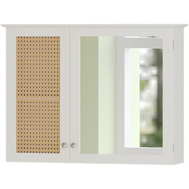Дзеркальна шафа для ванної Vicco Rosario, біла, 68x49 см, 2 двері