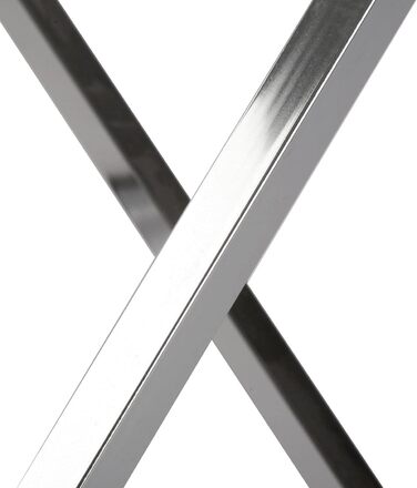 Стіл журнальний Versa Trento, скло і метал, срібний, 51x51x51 см, для вітальні, спальні чи кухні, сучасний низький стіл