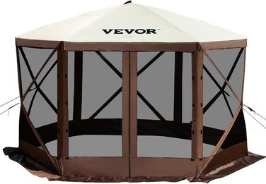 Павільйон VEVOR 3,05x3,05 м, 6-сторонній складаний тент для кемпінгу з москітними вікнами, сумкою та кілками, для саду, дачі та двору