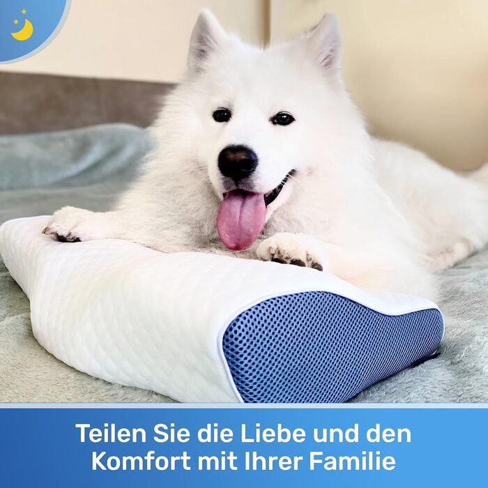 Ортопедична подушка з ефектом пам'яті Derila Memory Foam для шиї та голови, для сну на боці, розмір King Size (60 x 35 см)