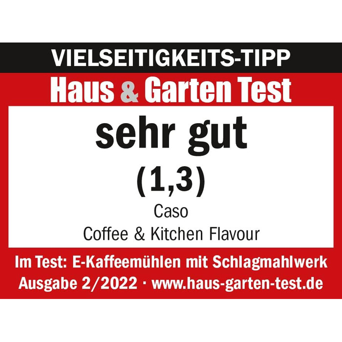 Електрична кавомолка CASO Coffee & Kitchen Flavour з нержавіючої сталі, подрібнювач для кави, спецій, горіхів, зелені, 200 Вт, срібляста, додатковий контейнер з 4-лезовим ножем
