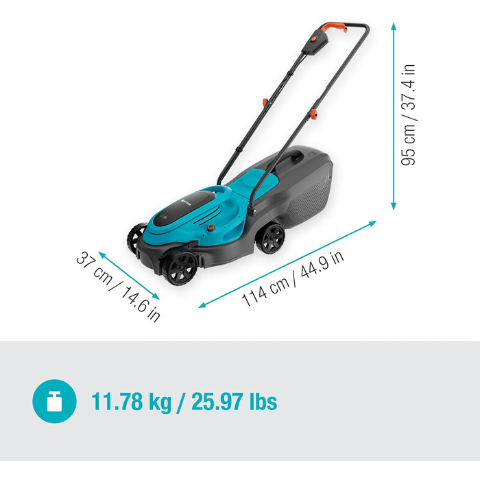 Акумуляторний газонокосарка Gardena EasyMax 30/18V Ready-to-Use Set - 32 см, для малих садів, Power for All-Akku
