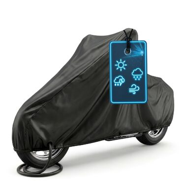 Водонепроникний чохол на мотоцикл та скутер Vespa All Weather, всесезонний захисний тент від дощу та пилу, чорний, 250x100x130 см