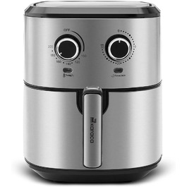 Фритюрниця Karaca Multifry Inox 1700 Вт XL 5,5 л, подвійна, антипригарне покриття, без запаху, циркуляція повітря, регулювання температури та часу