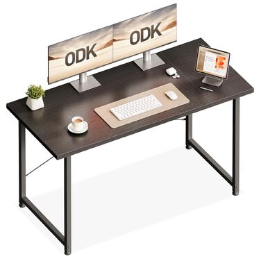 Комп'ютерний стіл ODK 120x48 см, чорний – стіл для дому, офісу, спальні, вузький стіл для невеликих приміщень