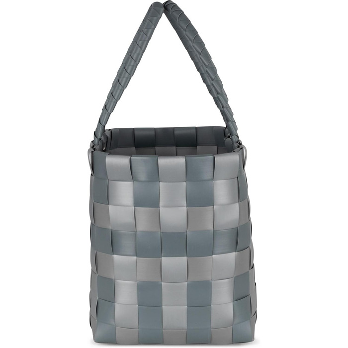 Плетена сумка-шопер normani з пластику, сіра, міцна, вінтажний стиль, 38x25x28 см