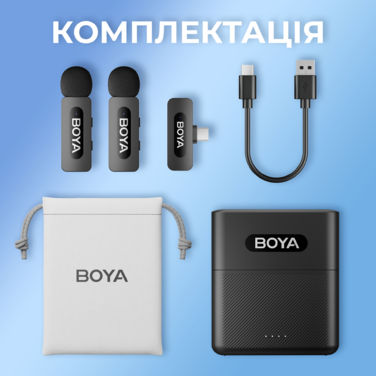 Бездротовий петличний мікрофон BOYA BY-V30 Type-C Black