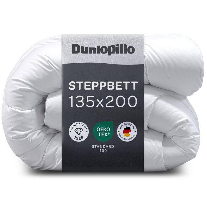 Зимова ковдра Dunlopillo Premium 155x220 см, гіпоалергенна стегана ковдра з сертифікатом Oeko-Tex