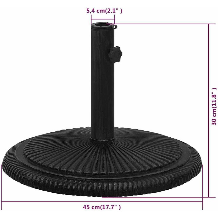 Підставка для парасольки від vidaXL, чавун, білий, 45x45x30 см