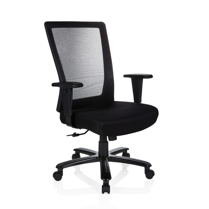 Офісне крісло / поворотне крісло XXL EXTENDER сітка / тканина чорна hjh OFFICE