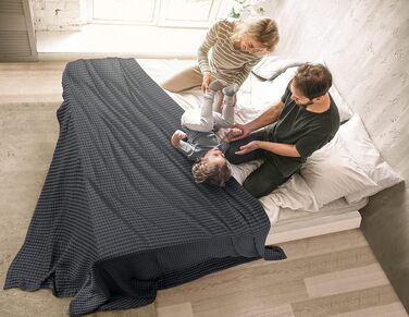 Комплект вафельних ковдр Utopia Bedding з 100% бавовни, літні легкі ковдри (4 шт.), 228x228 см, антрацит