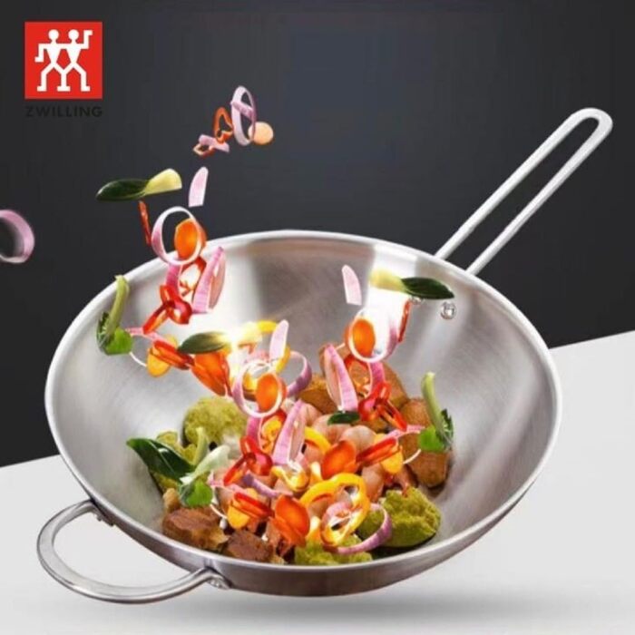 Вок Zwilling TwinNova 30 см з кришкою, 2 шт. - нержавіюча сталь, для всіх плит, не потребує покриття, стійкий до миття в посудомийній машині
