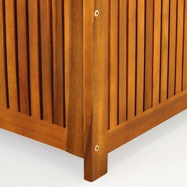 Ящик садовий дерев'яний Casaria Gartenbox з акації 205л, з кришкою, витримує 160кг, для саду, балкона, тераси, вологостійкий, лавка-ящик 115x50 см