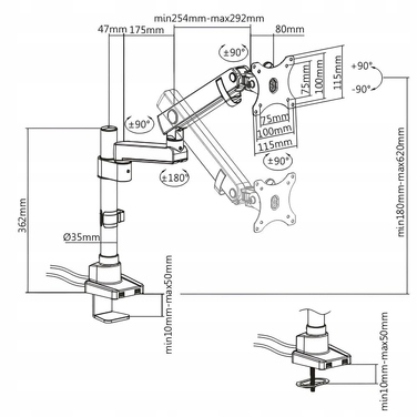 Кронштейн для монітора Spacetronik SPA-H112