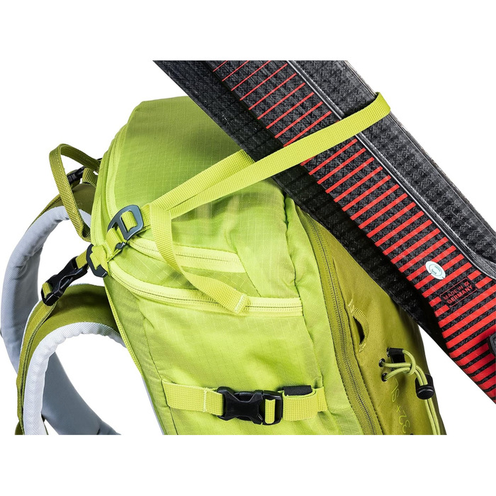 Жіночий туристичний рюкзак Deuter Freerider Pro 32+10 л, для лижних турів, зелено-жовтий