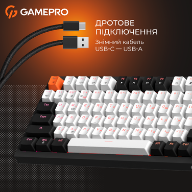 Дротова механічна клавіатура GamePro MK160 V2 Warden QLAB Sakura Black (MK160-V2-B-QS)