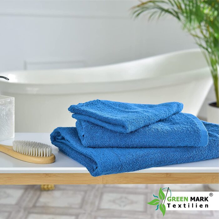 Набір рушників NatureMark 8 шт. фротте різних розмірів, 100% бавовна, королівський синій (4 гостьові, 2 для рук, 2 банних)