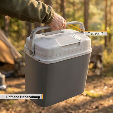 Автомобільний холодильник/термос First Austria 20л, 12/230V/USB-C PD 3.0, охолодження та підігрів, чорний/сірий