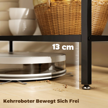 Стелаж для кухні Bäckerregal, 3-ярусний з металевим каркасом, у стилі рустикального коричнево-чорного кольору