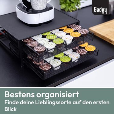 Тримач для капсул Dolce Gusto Gadgy на 72 капсул, металевий органайзер з 2 шухлядами