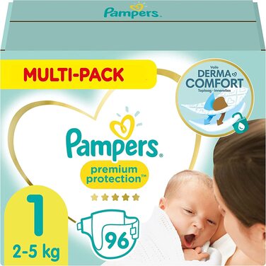 Підгузки Pampers Premium Protection New Baby, розмір 1 (2–5 кг), 96 шт.