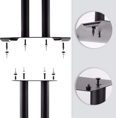 Підставки для колонок Duronic SPS1022-60, 60 см, металеві, 2 шт, до 5 кг, універсальні стійки для HiFi та домашнього кінотеатру