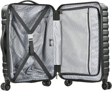 Жорсткий валіза U.S. Traveler Boren 22'' з полікарбонату, чорний, з USB, 8 спінінг-коліс, алюмінієва ручка, для ручної поклажі