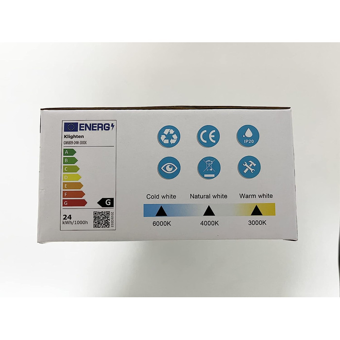 Klighten LED настінні світильники 24W, 2 шт, сучасні, для вітальні, спальні, коридору, теплий білий 3000K, темно-сірі