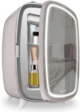 Міні-холодильник для косметики Cecotec Bamba CoolingBeauty 6000 Mirror Rose 6 л з дзеркальними дверцятами, LED-підсвіткою та охолодженням до 10°C