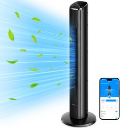 GoveeLife Розумний вежний вентилятор з Wi-Fi та Bluetooth, 75° осциляція, 8 швидкостей, 5 режимів, таймер на 24 год