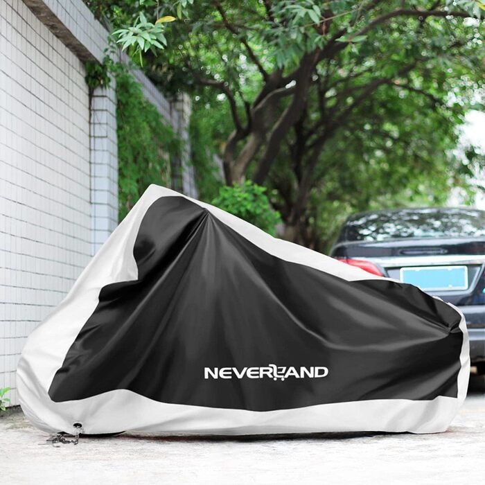 Водонепроникний чохол для мотоцикла NEVERLAND XL, 190T поліестер, захист від сонця, з відбивачами, отвори для замка, 245x105x125 см