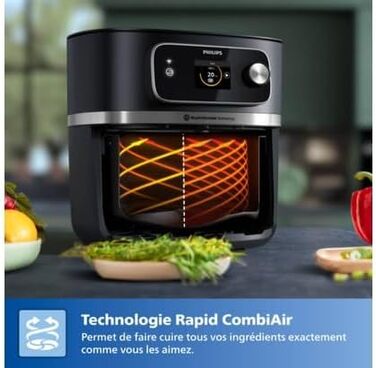 Аерофритюрниця Philips Airfryer Combi XXL HD9880/90 чорна, мультипіч з гарячим повітрям