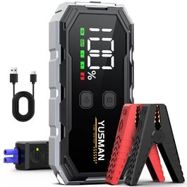 Powerbank для автомобіля Starthilfe: 6000A, 12V, бустер для акумулятора, LCD-дисплей, 4 режими LED-підсвічування. Підходить для бензинових (8L) та дизельних (6L) авто, SUV, мотоциклів, газонокосарок.
