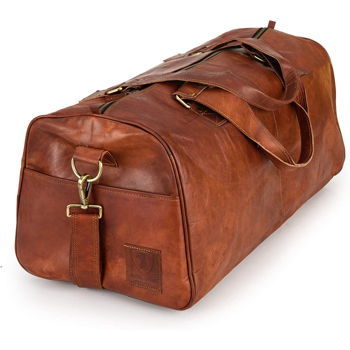 Дорожня шкіряна сумка Berliner Bags Oslo, коричнева, 45 л, для жінок і чоловіків