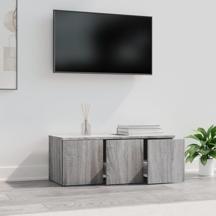 Тумба під телевізор vidaXL, сіра Sonoma, 80x34x30 см, ДСП, меблі для вітальні