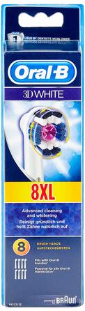 Смінні насадки для електричної зубної щітки Oral-B 3D, білі, 8 шт.