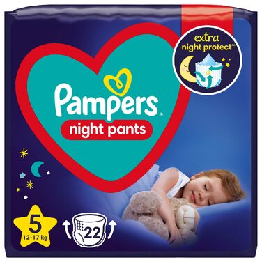 Підгузки-трусики Pampers Night Pants для нічного сну, розмір 5 (12-17 кг), 22 шт.