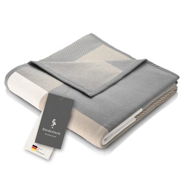 М'яка пледи-ковдра biederlack® Across Beige XXL, великий плед для дивана 220x240 см, бежевий