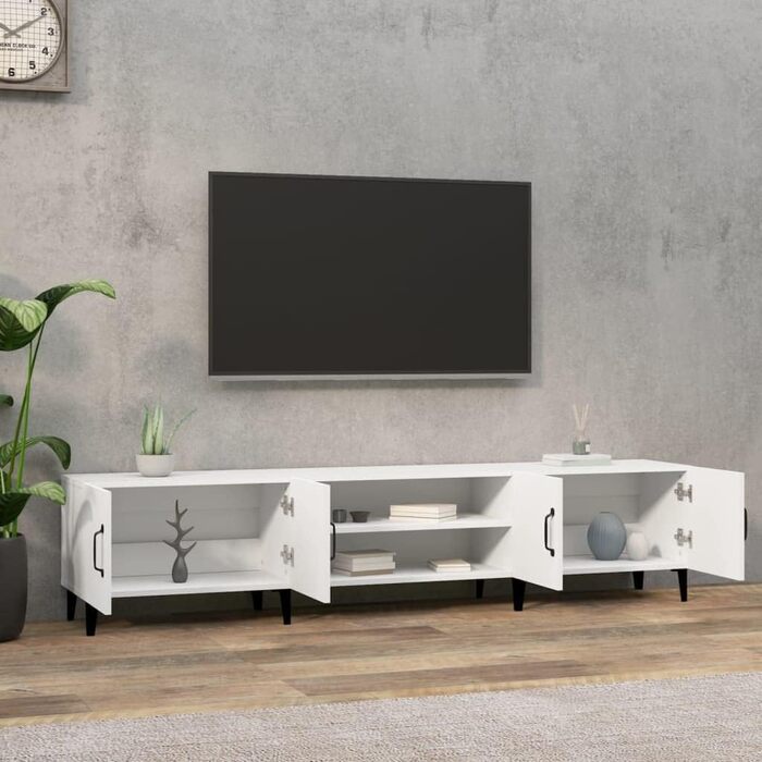 TV-тумба vidaXL біла 180x31,5x40 см з ДСП, сучасна меблі для вітальні