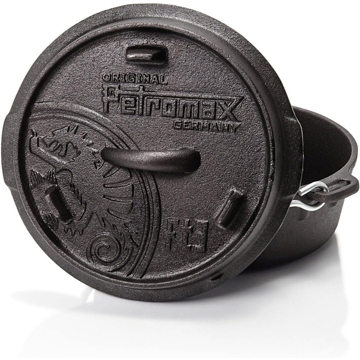 Казан Petromax Feuertopf FT3 з плоским дном для всіх типів плит, гриля та відкритого вогню, 1.6 л