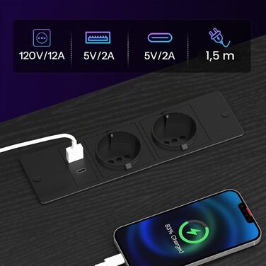 ТВ-тумба HOOBRO з LED-підсвіткою, низька підставка під телевізор до 75 дюймів, довжина 241 см