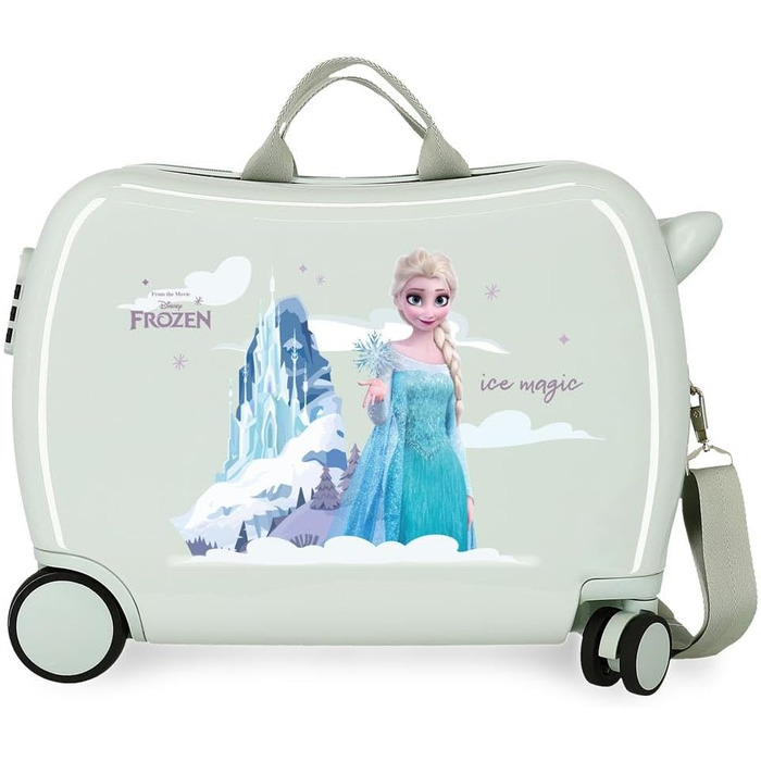 Дитяча валіза Disney Frozen Arendelle, жорсткий ABS, 50x38x20 см, зелена, 34 л, 2 колеса, з кодовим замком